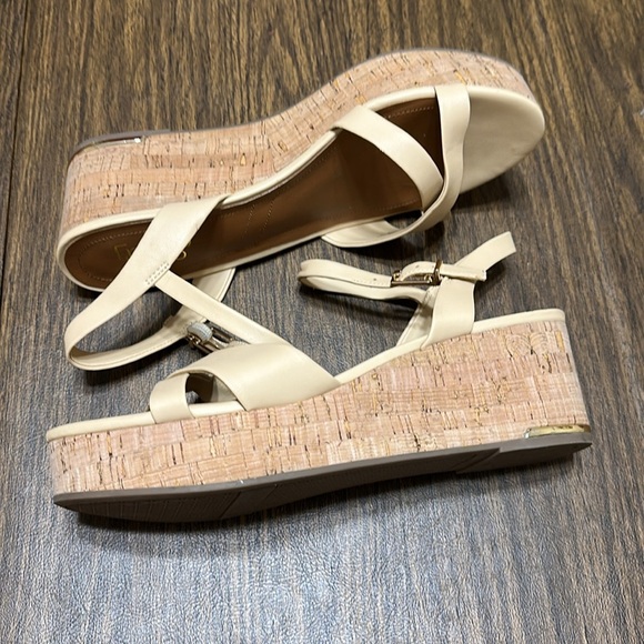 Franco Sarto Pelma Faux Leather Ankle Strap Platform Sandals, Beige, Size‎ 10 - Picture 9 of 12